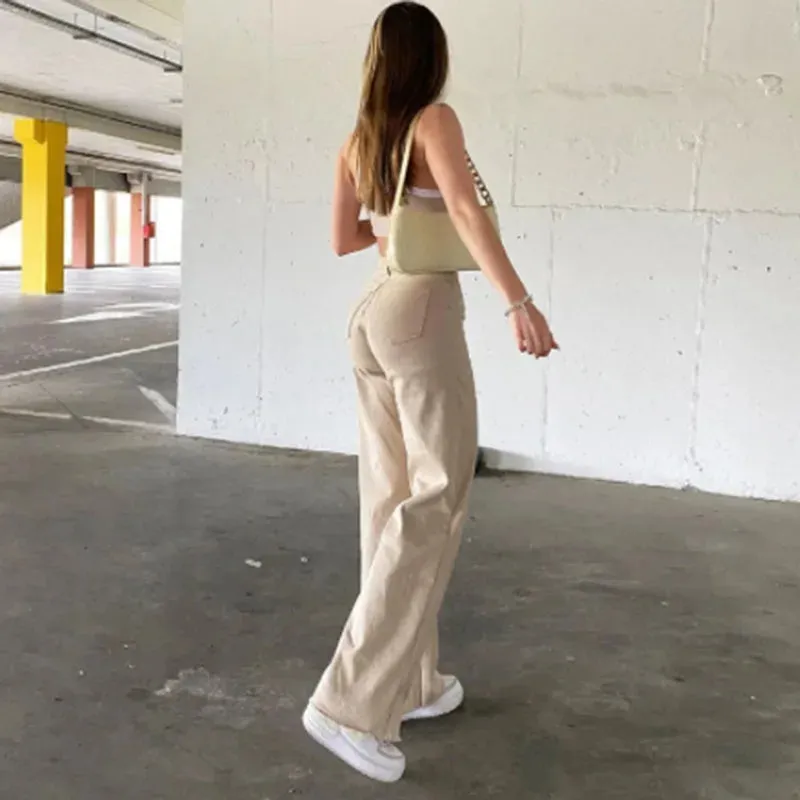 ADVBRIDGE Women's High Waist Stretch Jeans Wide Leg Femme Trousers Comfortable Denim Mother Pants Woman Jeans Loose Flare Jeans for Female