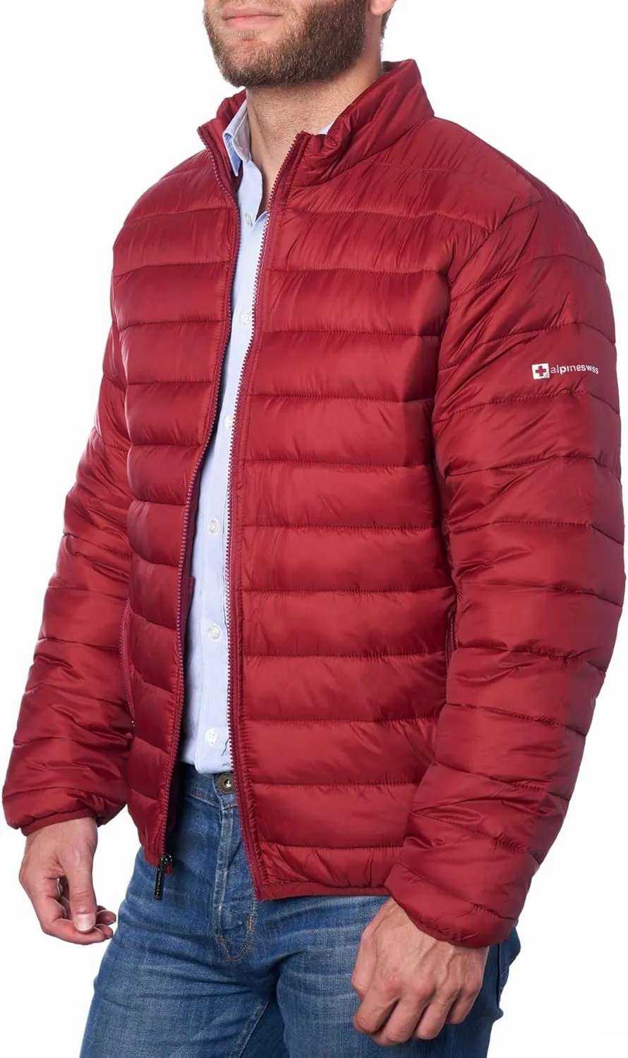 Alpine Swiss Niko Mens Puffer Jacket | Insulated Lightweight Down Alternative Coat | Packable, Water Resistant & Warm
