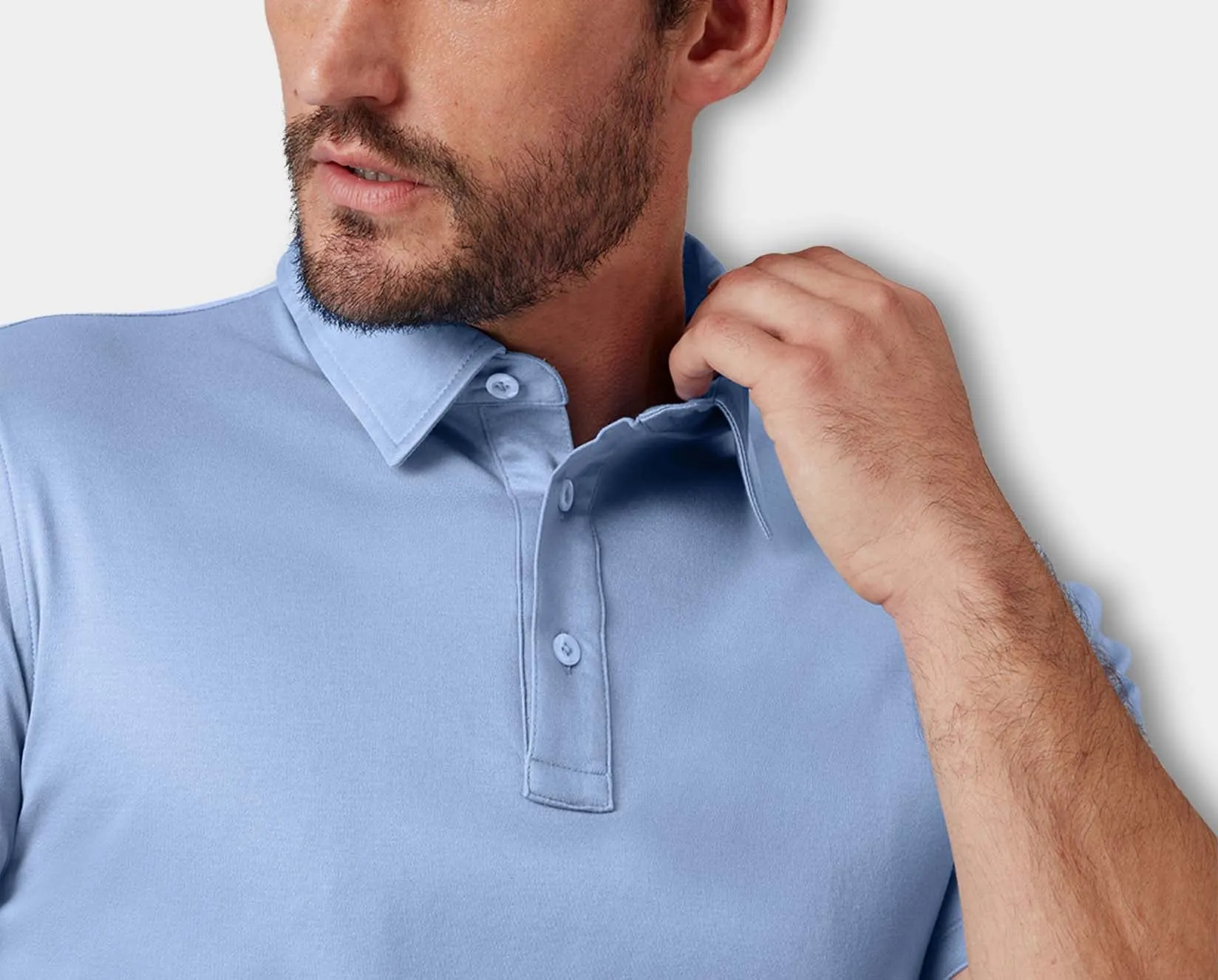 Amalfi Blue Egyptian Cotton Polo Shirt