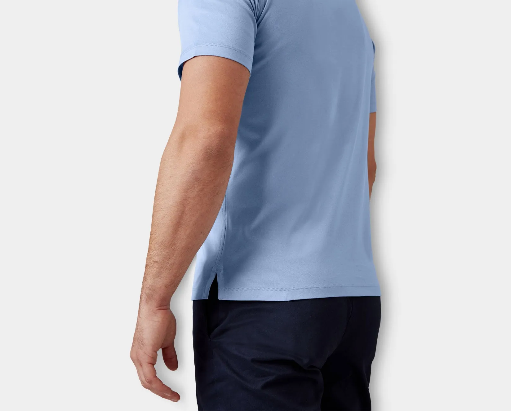 Amalfi Blue Egyptian Cotton Polo Shirt