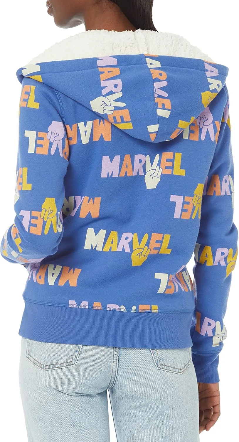 Amazon Essentials Disney | Marvel | Star Wars | Princess Women's Fleece Sherpa-Lined Full-Zip Hoodies