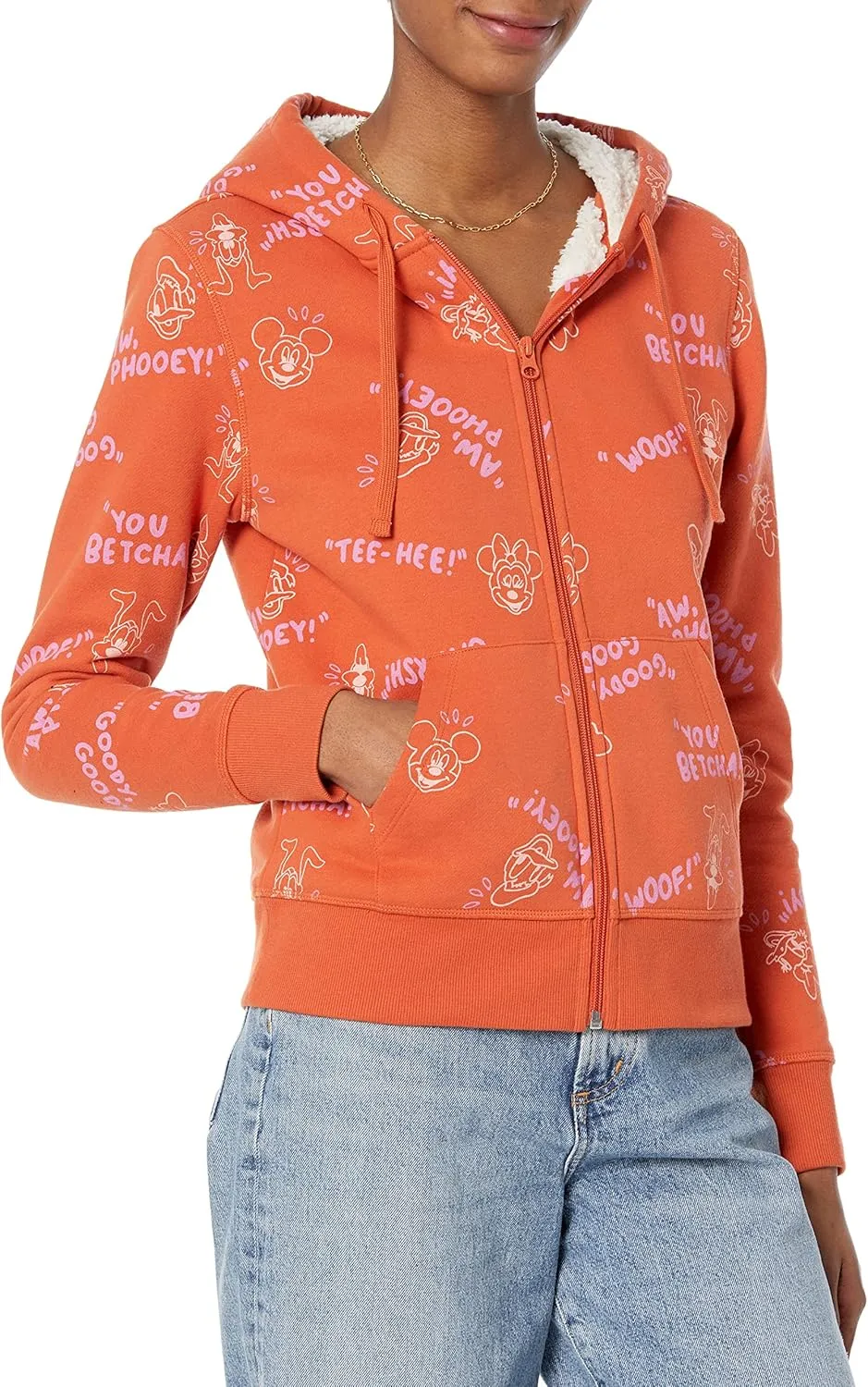 Amazon Essentials Disney | Marvel | Star Wars | Princess Women's Fleece Sherpa-Lined Full-Zip Hoodies