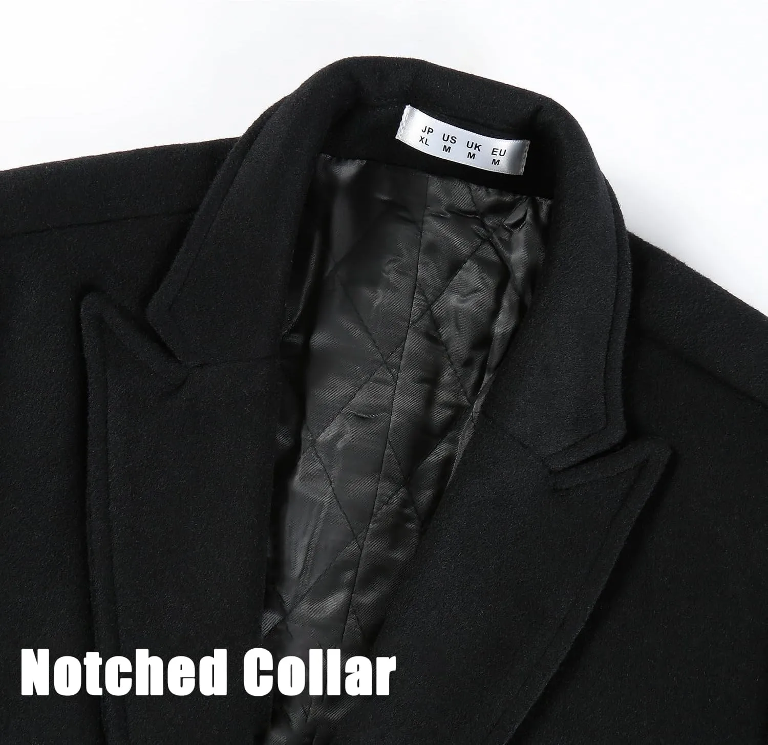 APTRO Men's Luxury Full Length Trench Coat Long Wool Overcoat Winter Windbreaker