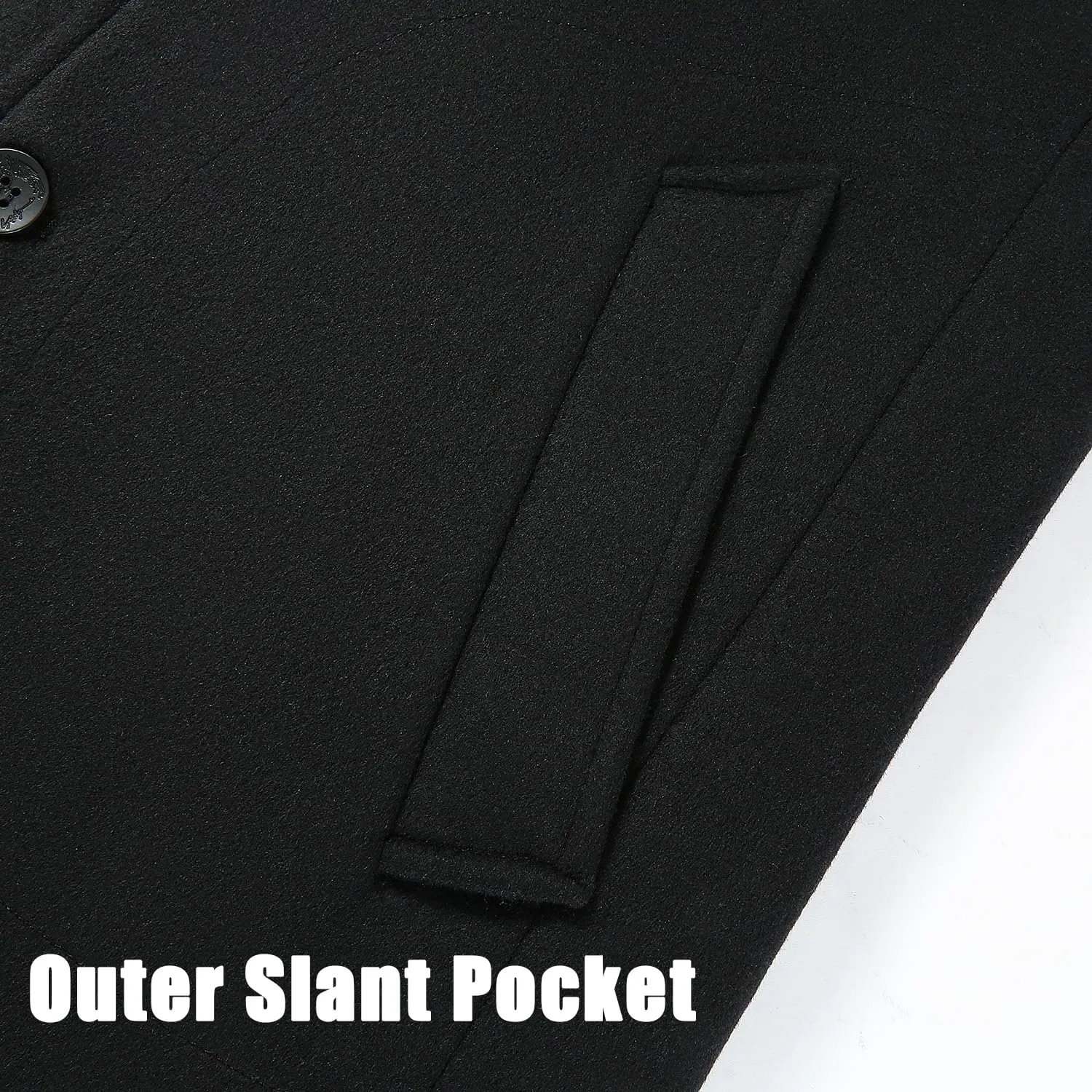 APTRO Men's Luxury Full Length Trench Coat Long Wool Overcoat Winter Windbreaker