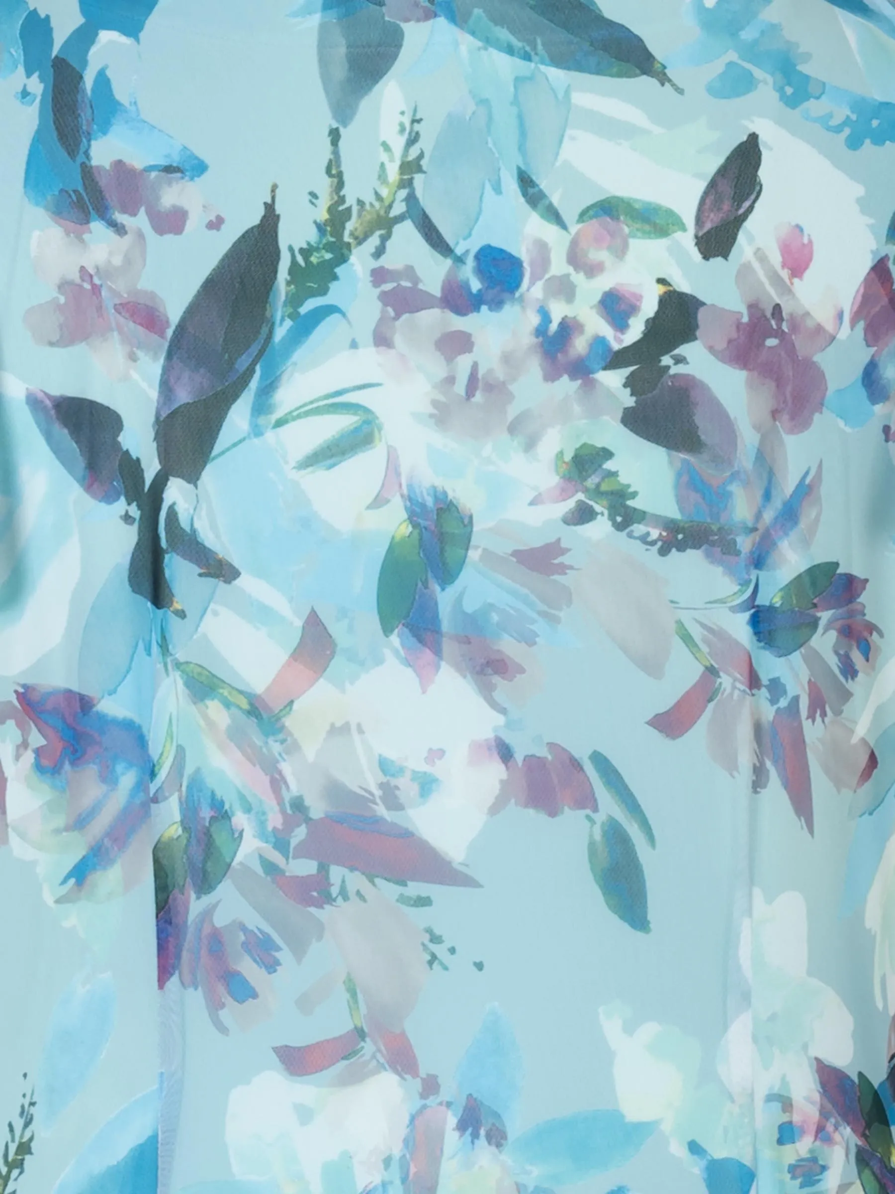 Aqua Hummingbird Angel Sleeve Mesh Dress With Lining
