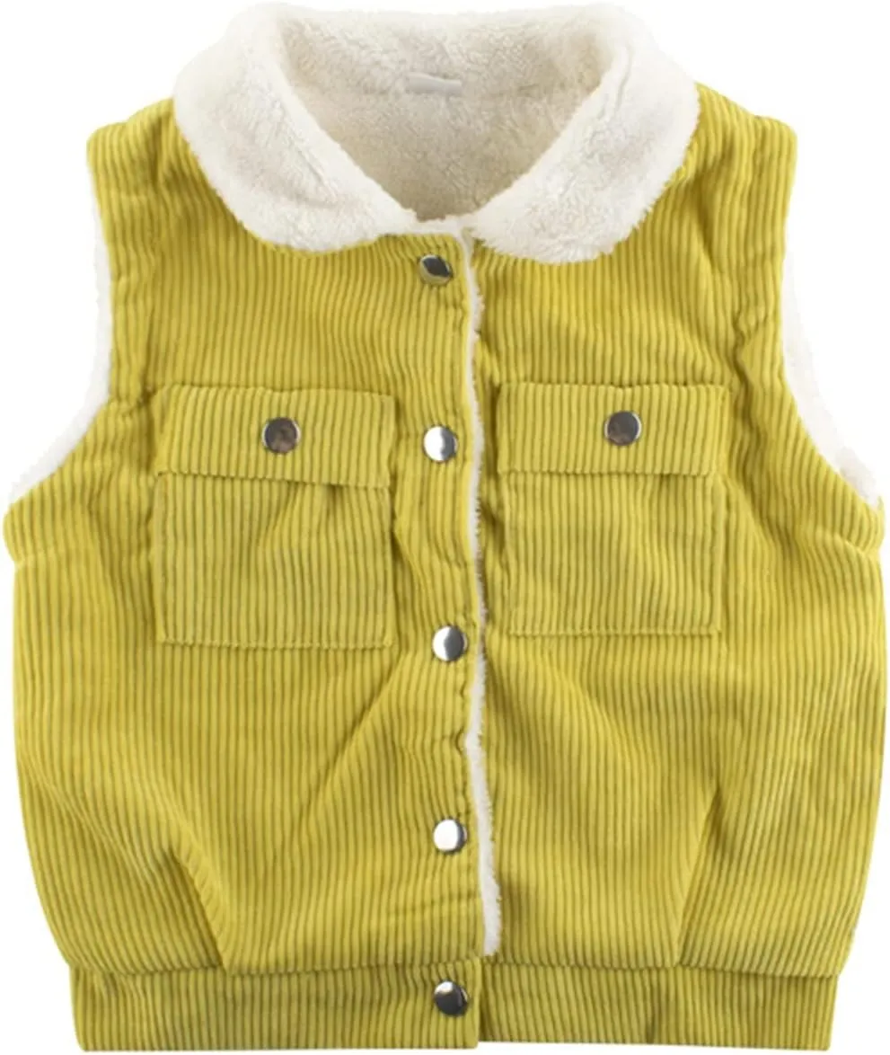 Baby Girls&Boys Winter Cute High Neck Vest Lightweight Puffer Sleeveless Jacket Zipper Hooded Vest Kids