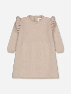 Baby's Ruffled Cashmere Dress Beige