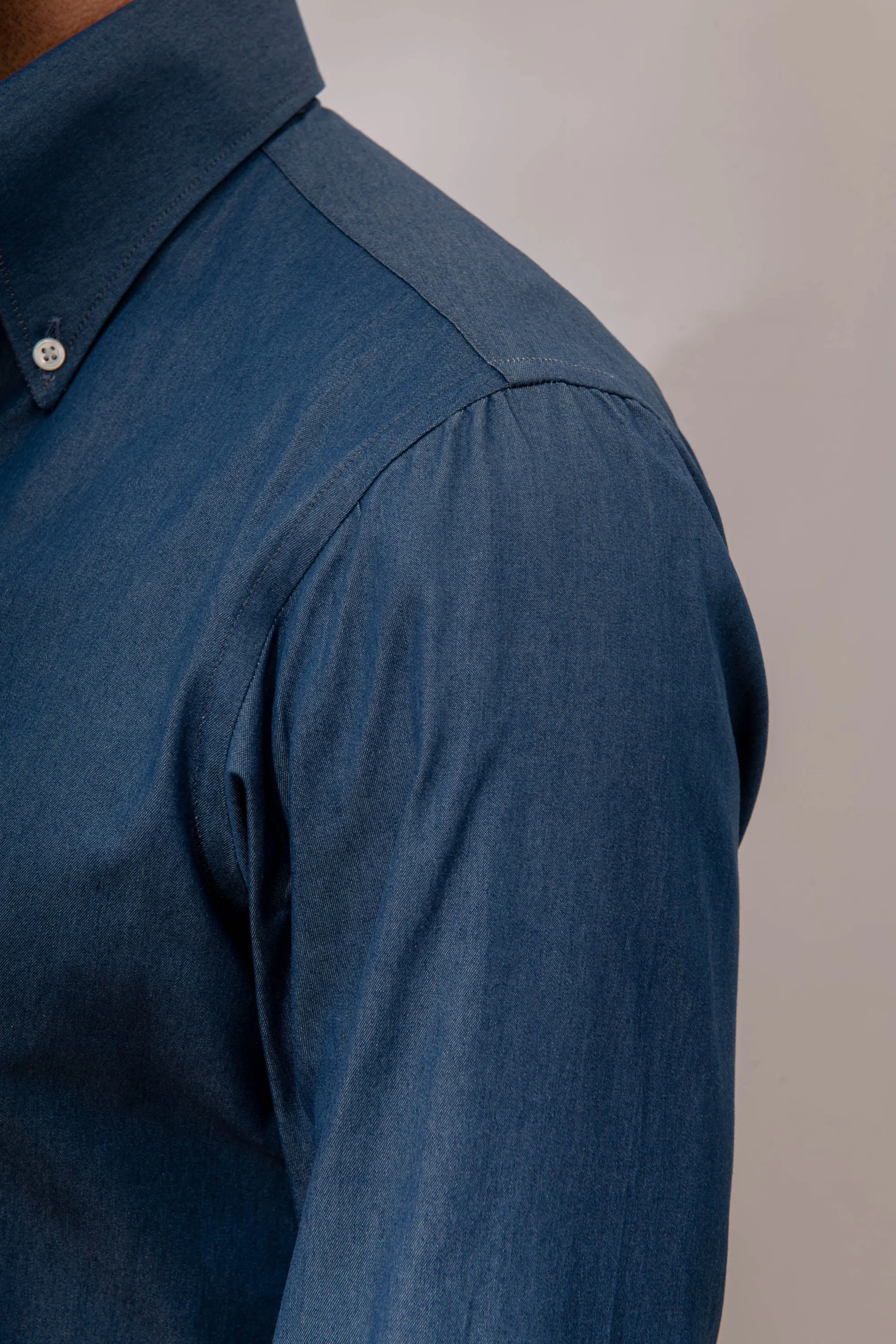 Button down denim shirt ”Sartoriale collection” - Made In Italy