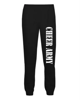 Cheer Army Black Badger - Athletic Fleece Joggers - 2215 w/ Stencil Design V1 Down Left Leg.