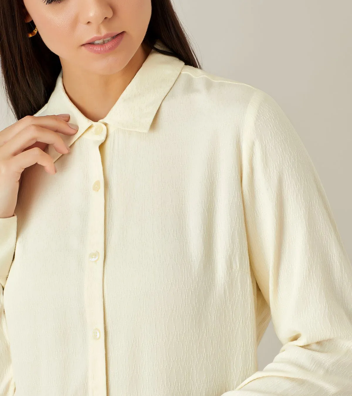 CollaredTextured Dobby Shirt