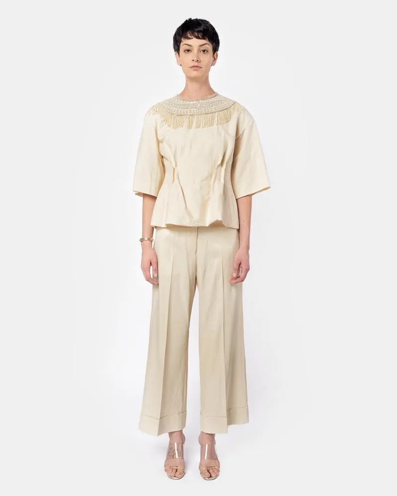 Conder Emb Shirt in Ecru