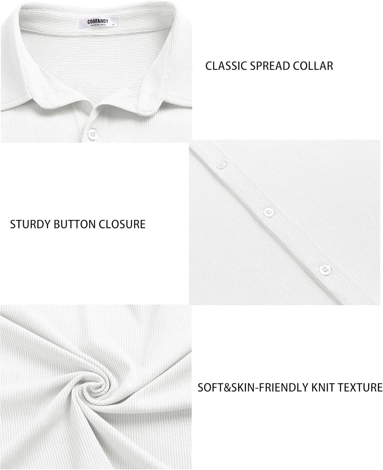 COOFANDY Men's Short Sleeve Wrinkle Free Knit Polo Shirt Causal Button Down Summer Camp Beach Shirts