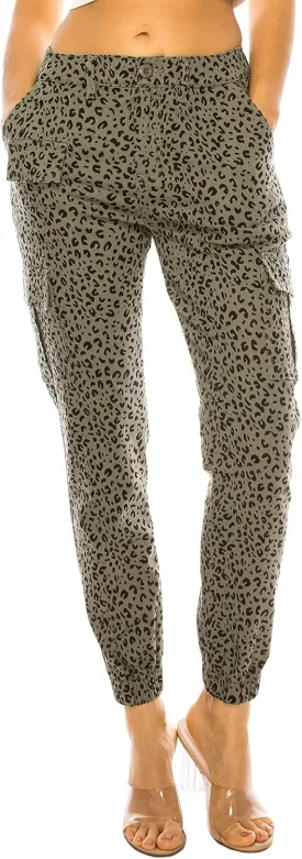Double Denim January 5th Women's High Waist Cargo Jogger Pants Elastic Waistband Casual Tapered Sweatpants with 6 Pockets