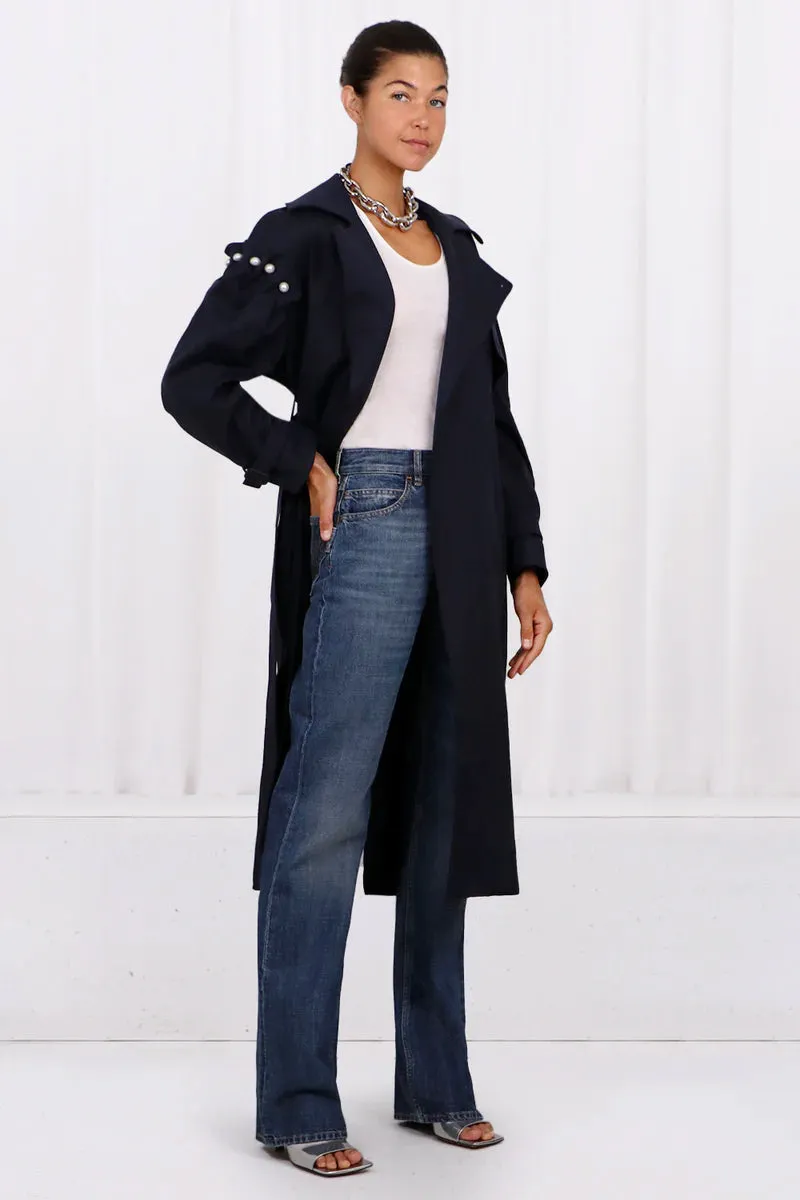 EMBER COTTON TRENCH COAT | NAVY