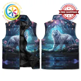Enchanted White Tiger Puffer Vest