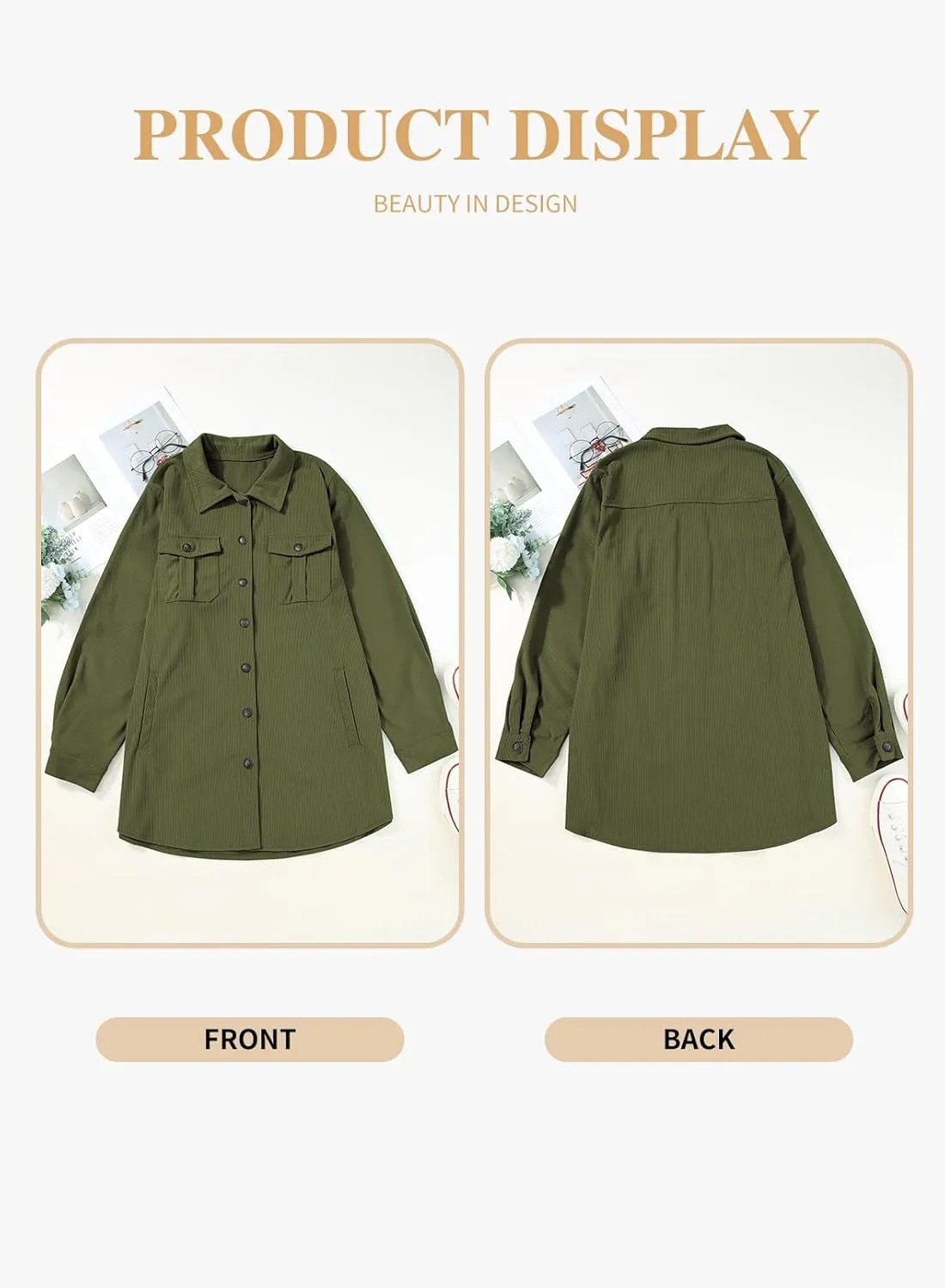 Eytino Womens Plus Size Long Sleeve Button Down Boyfriend Shirts Casual Plaid Shacket Jacket Coats(1X-5X)