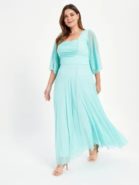Genie Mint Ruched Bodice Maxi Dress