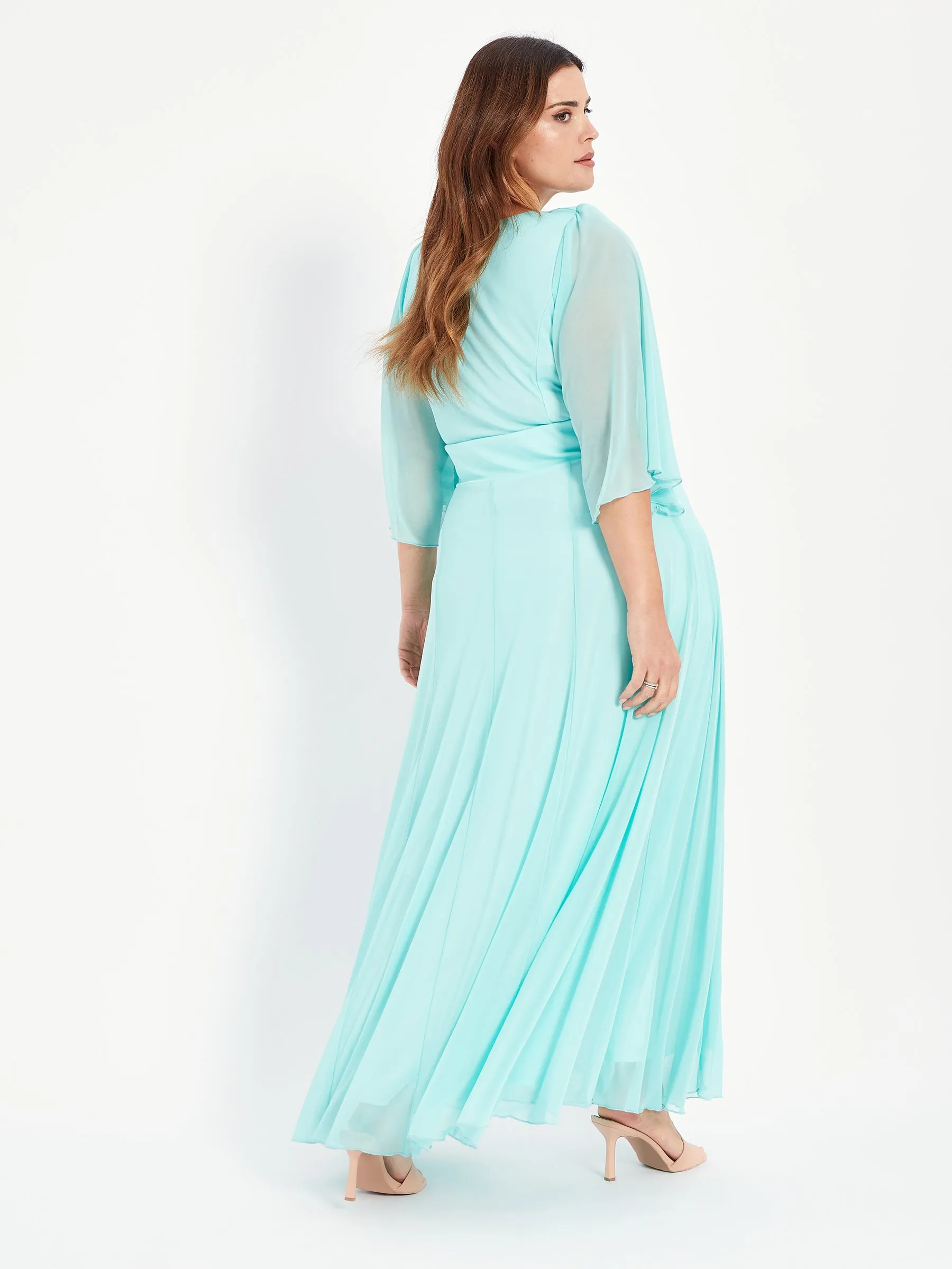 Genie Mint Ruched Bodice Maxi Dress