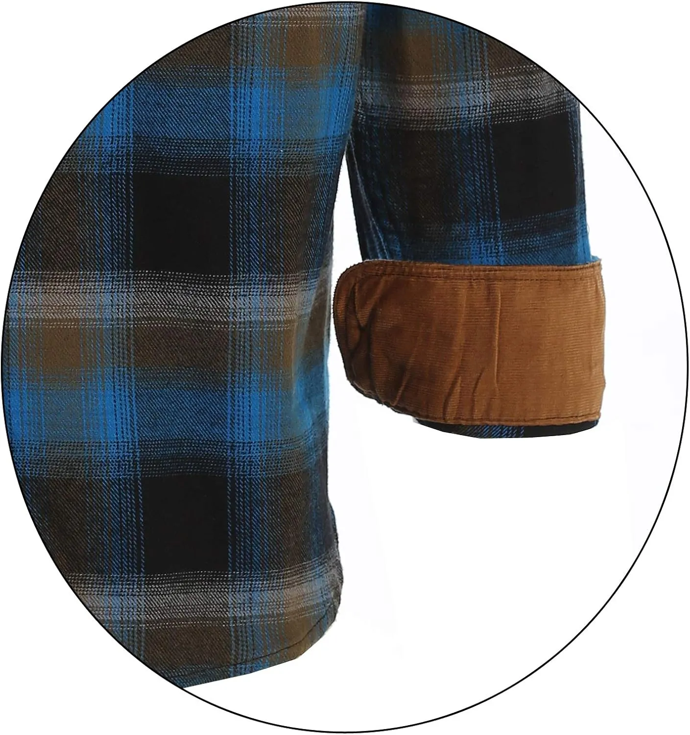 Gioberti Men's Brushed Flannel 100% Cotton Plaid Checkered Shirt with Corduroy Contrast