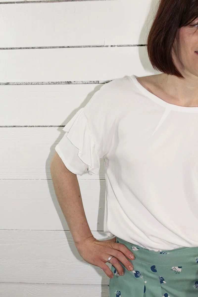 Églantine & Zoé - Mother of Pearl Viscose Crepe Fabric