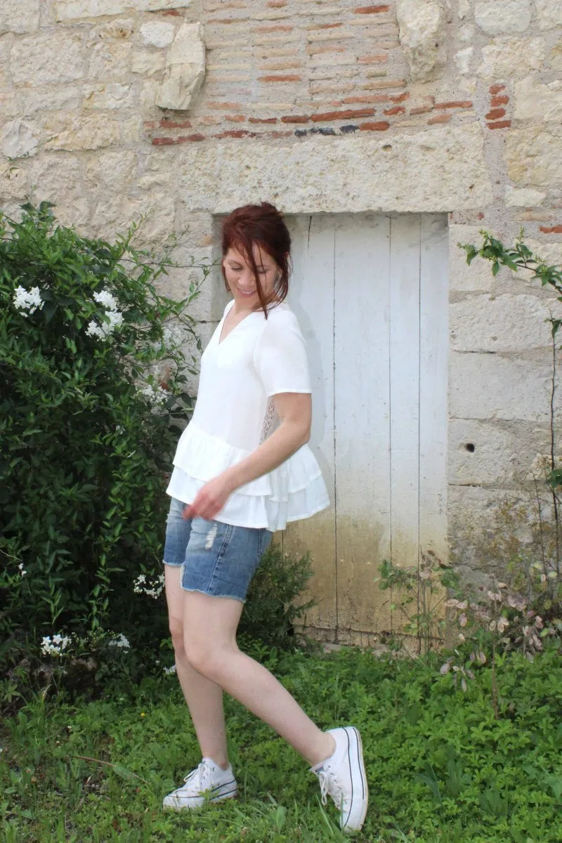 Églantine & Zoé - Mother of Pearl Viscose Crepe Fabric