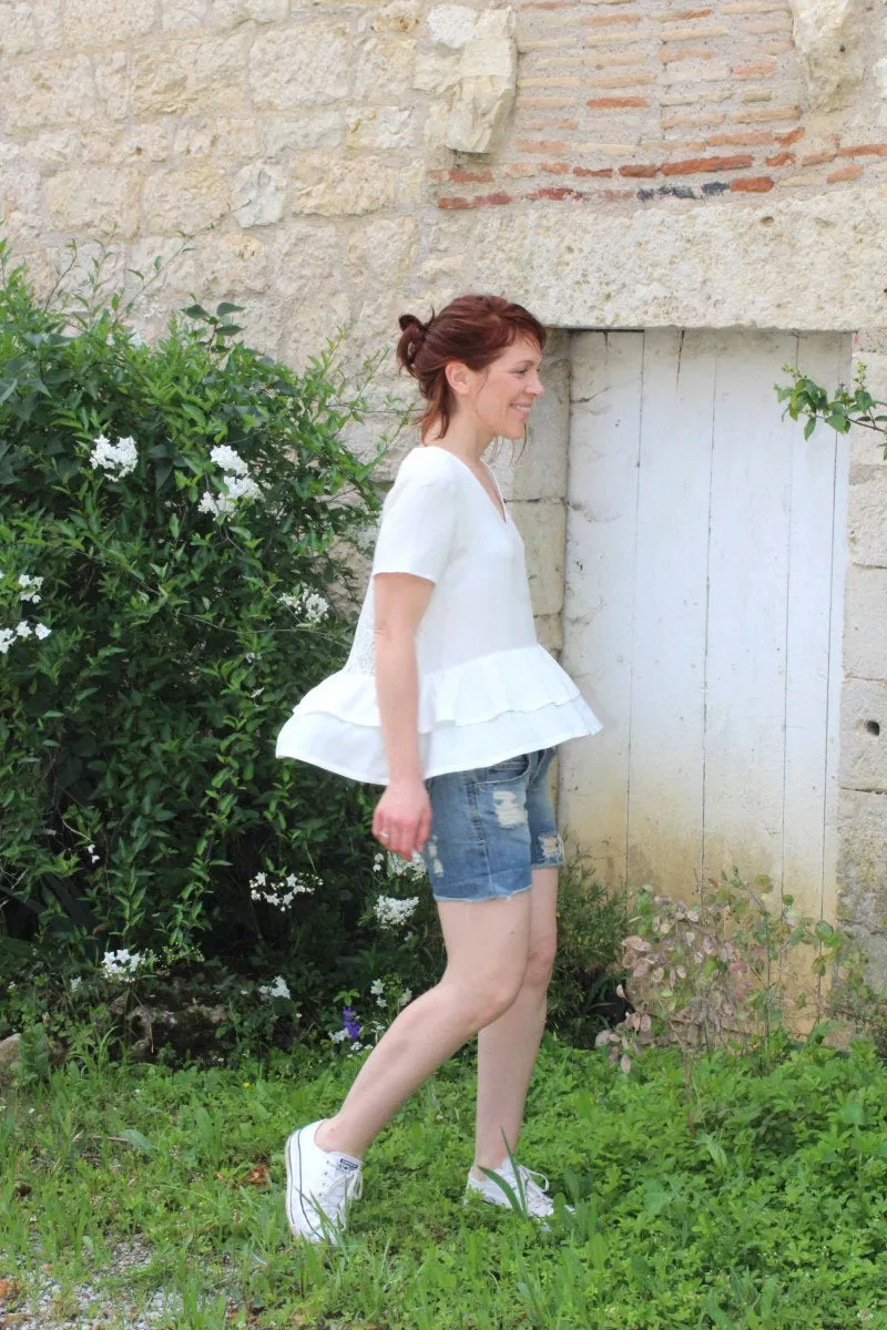 Églantine & Zoé - Mother of Pearl Viscose Crepe Fabric