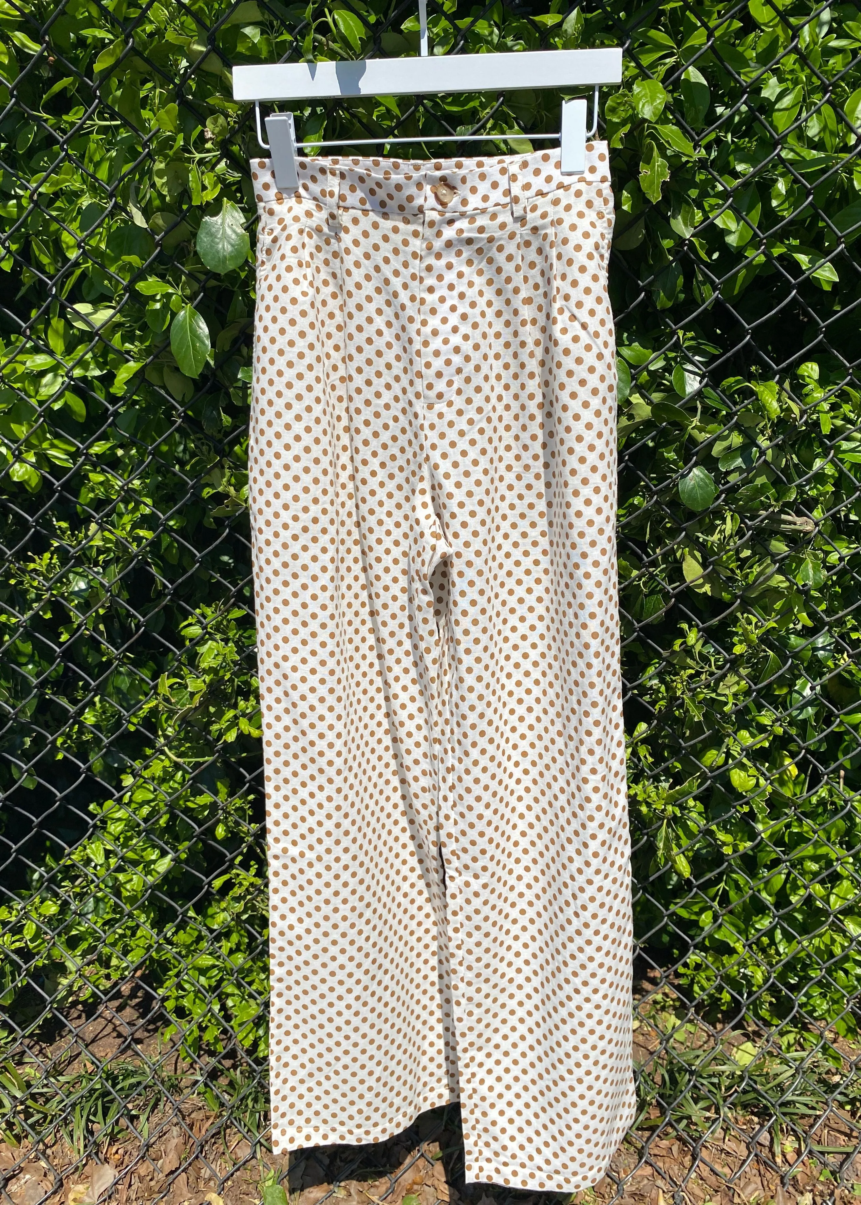High waisted wide leg trousers