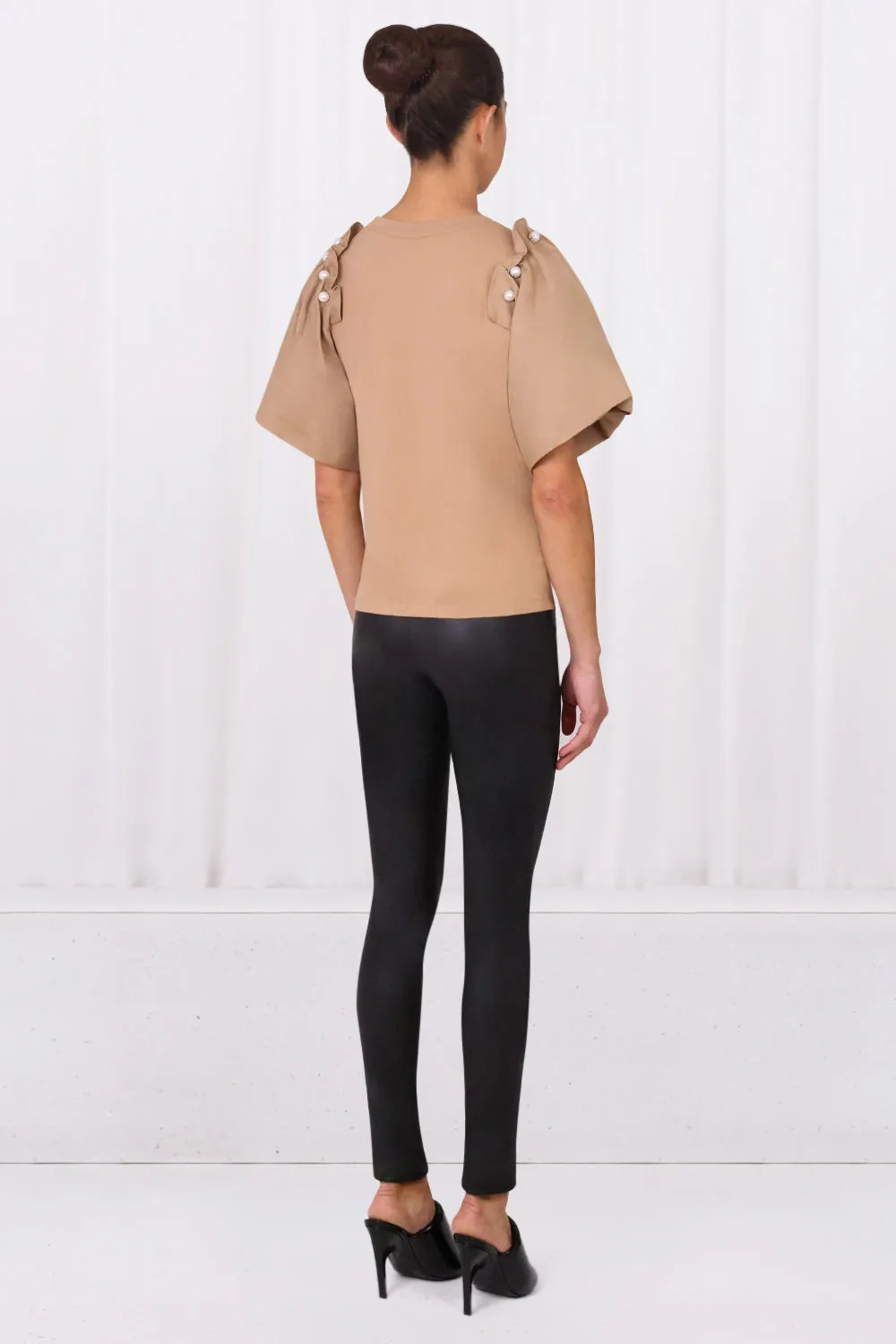 HOPE PUFF SLEEVE T-SHIRT | TAN