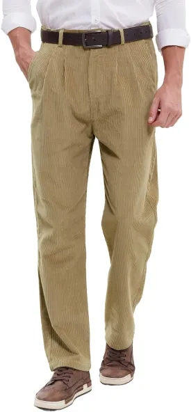 IDEALSANXUN Mens Corduroy Pants Pleated Casual Straight Leg Fall Winter Dress Pant Trouser
