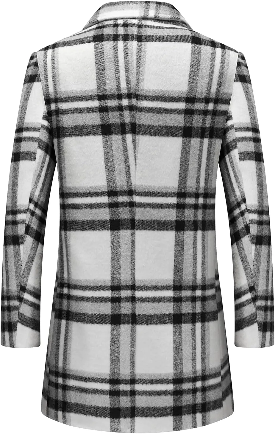 INVACHI Men's Wool Blend Pea Coat Warm Winter Trench Coat with Detachable Soft Scarf Single Breasted Overcoat