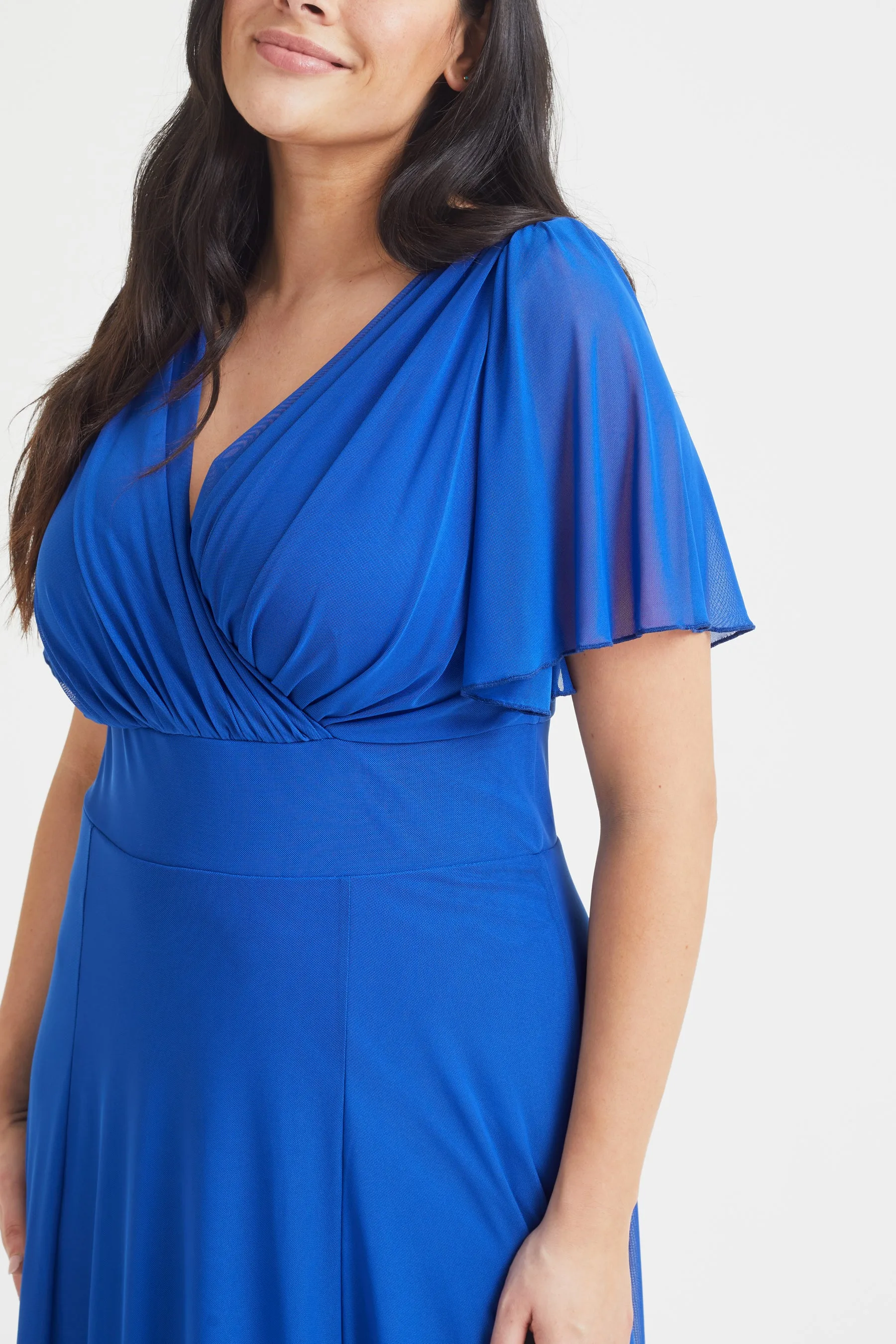 Isabelle Blue Float Sleeve Maxi Dress
