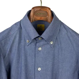 Japanese donegal denim cotton shirt, buttoned collar (restock)
