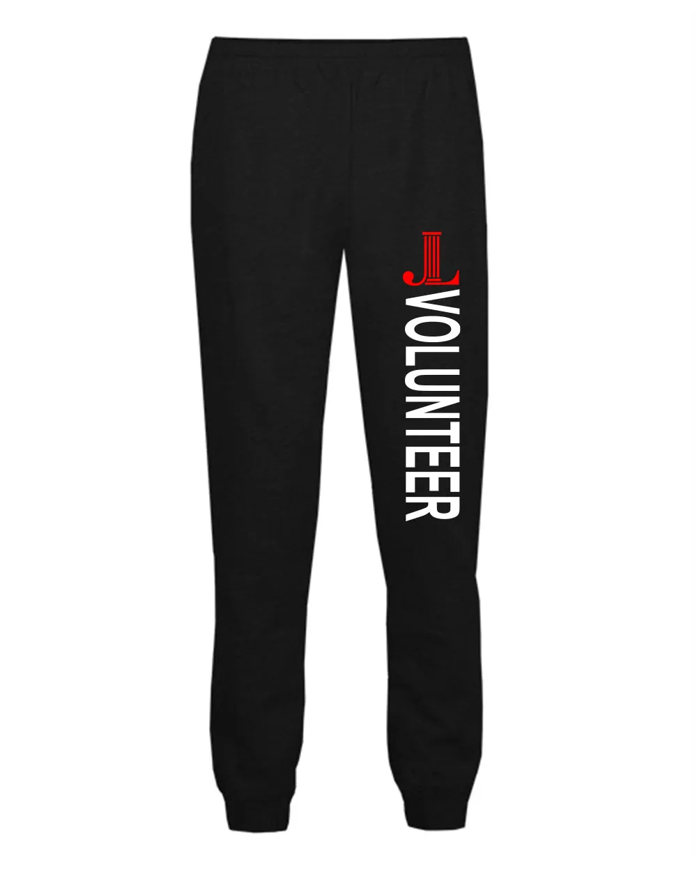 JLBC Black Badger - Athletic Fleece Joggers - 2215 w/ VOLUNTEER Down Left Leg.