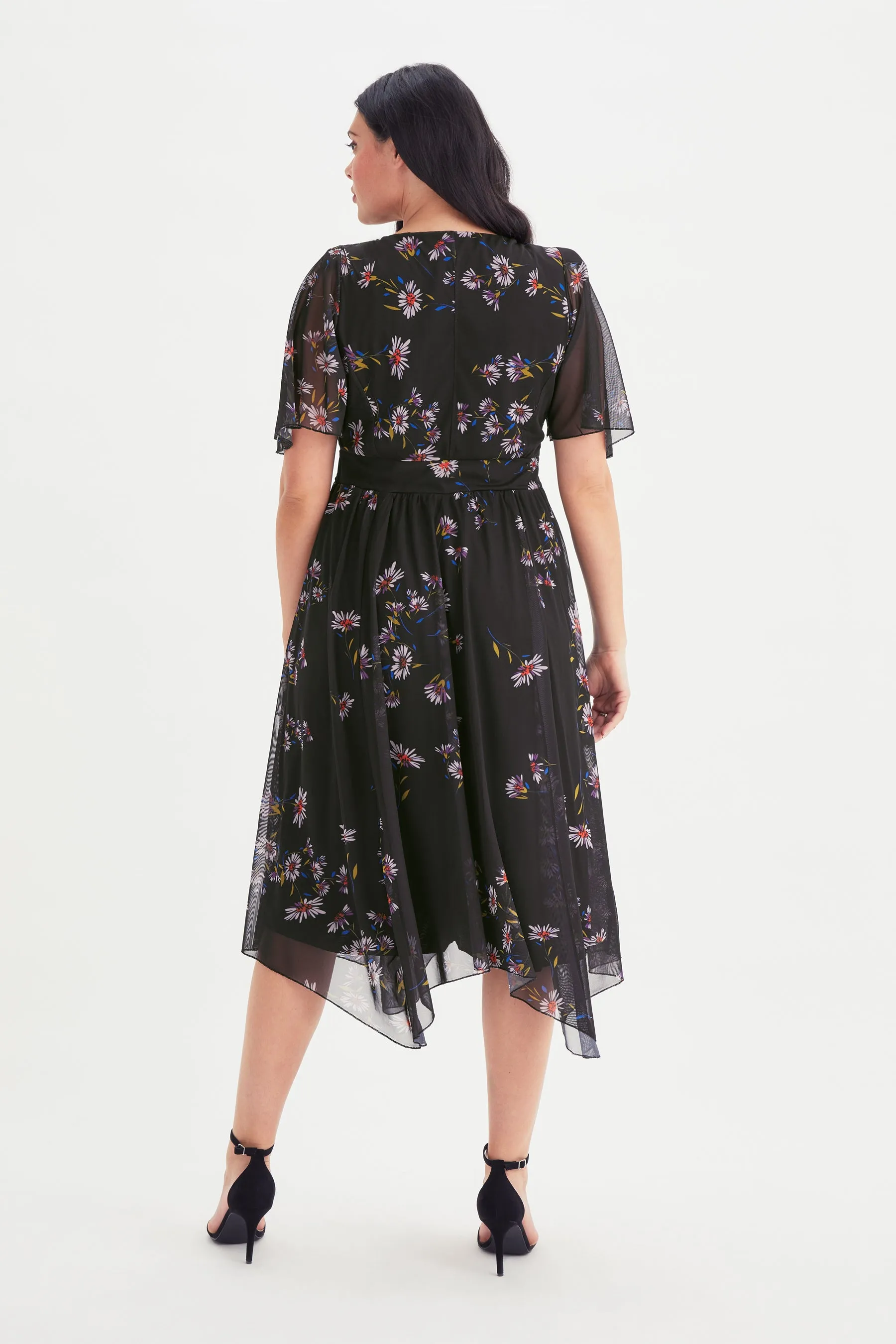 Julie Black Multi Hanky Hem Dress