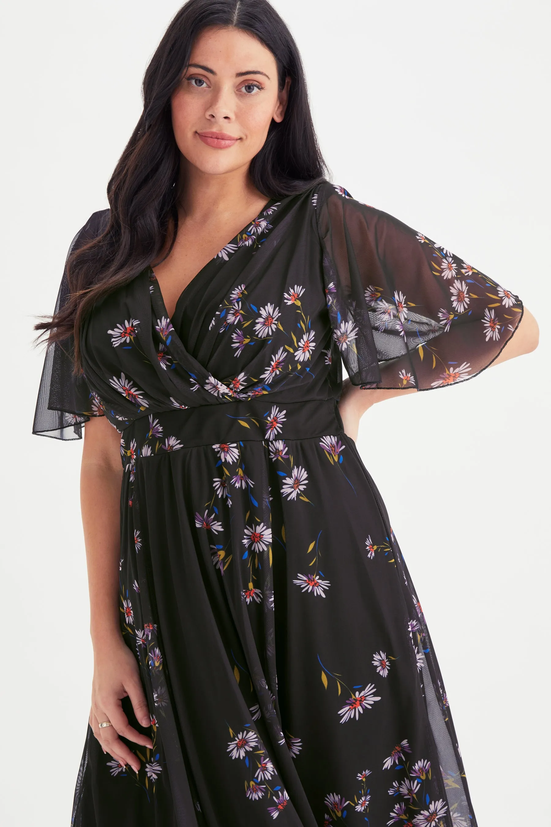 Julie Black Multi Hanky Hem Dress