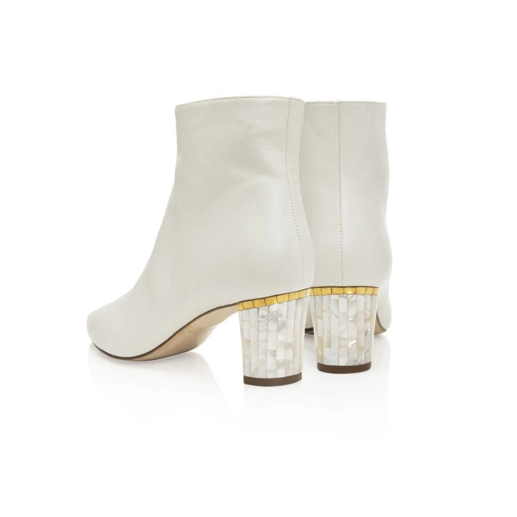 June White Boots - Pearl Heel