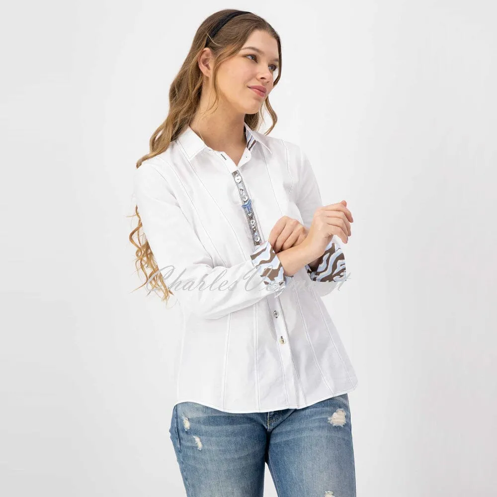 Just White Blouse with Animal Detail – Style C1246