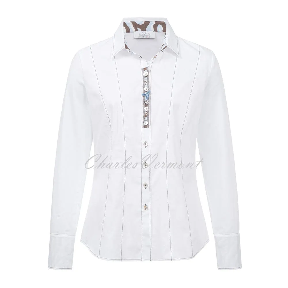 Just White Blouse with Animal Detail – Style C1246