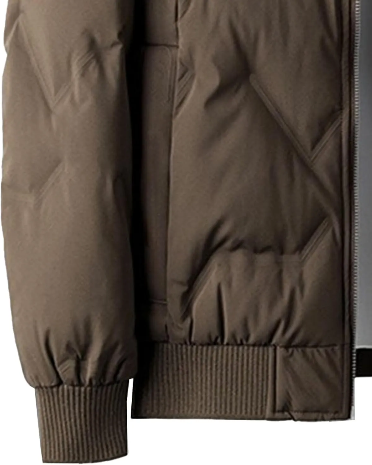 Mens Casual Bomber Jacket Full Zip Warm Winter Padded Coats Outwear Windproof Quilted Varsity Baseball Jacket