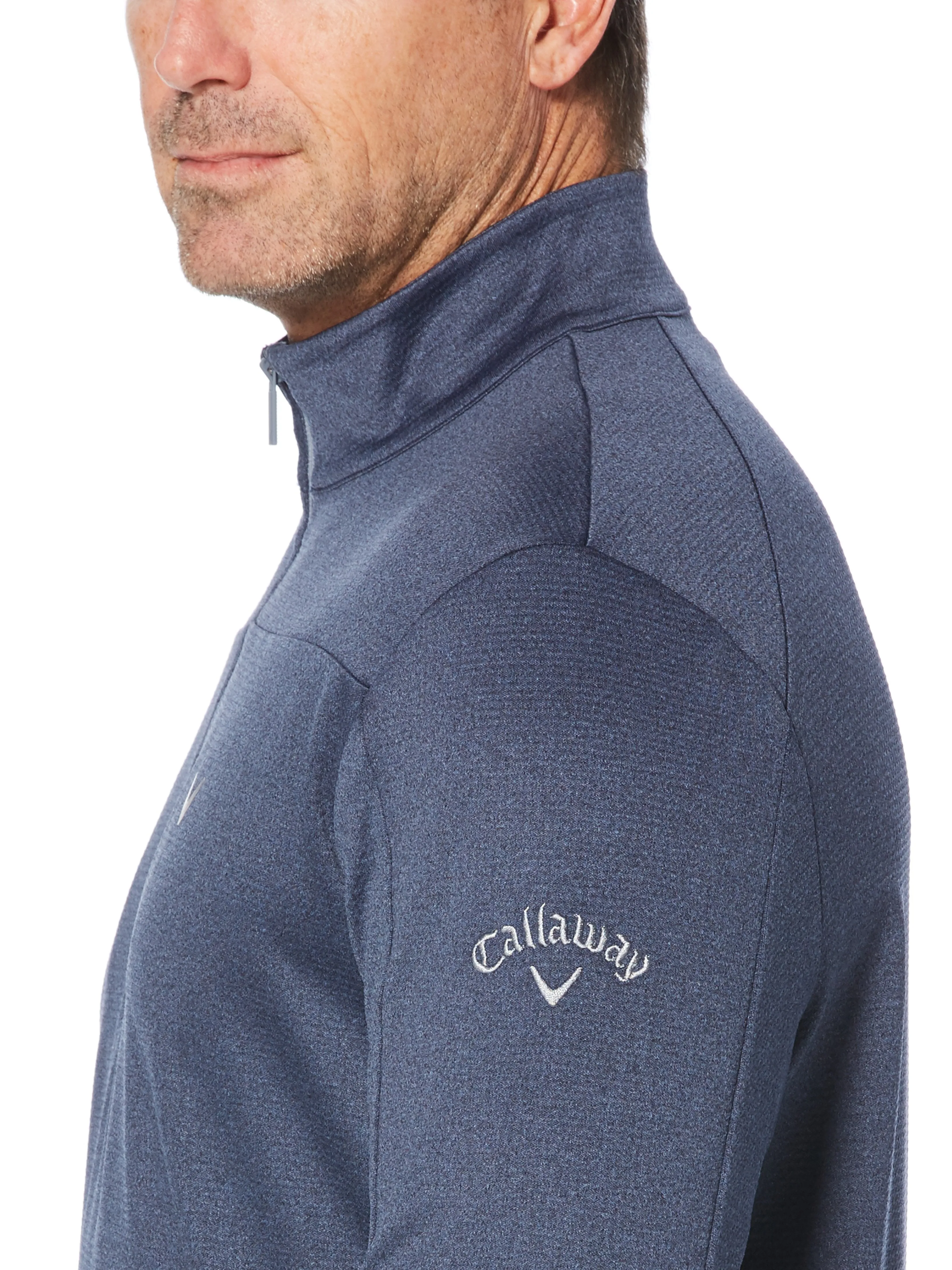 Mens Swing Tech 1/4 Zip Waffle Fleece With Chevron