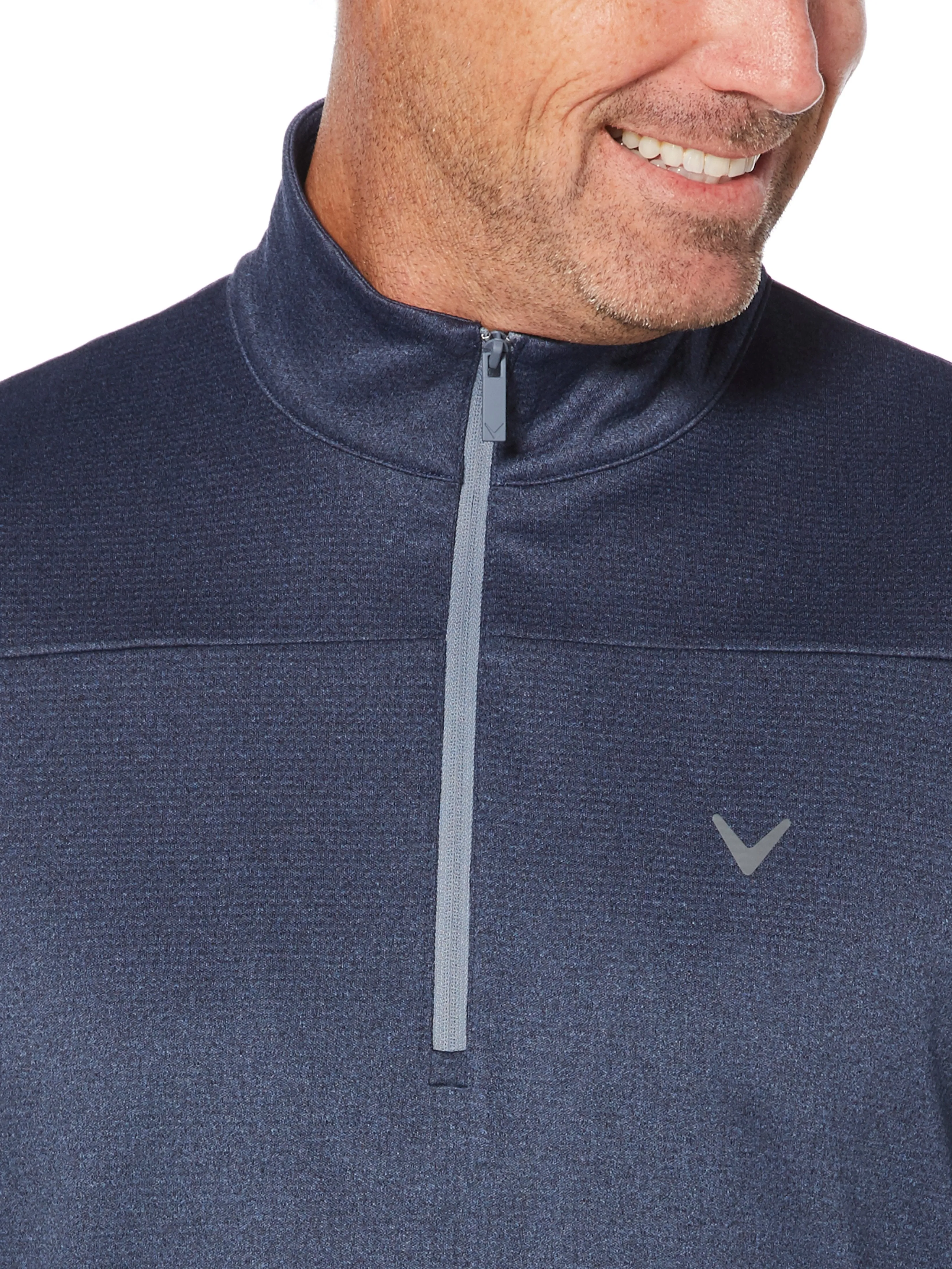 Mens Swing Tech 1/4 Zip Waffle Fleece With Chevron