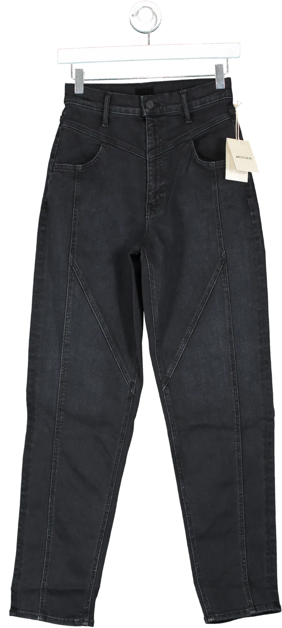 Mother Black High Waisted Pointy Study Nerdy jeans UK 6
