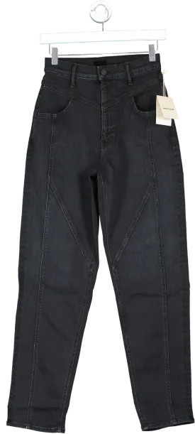 Mother Black High Waisted Pointy Study Nerdy jeans UK 6