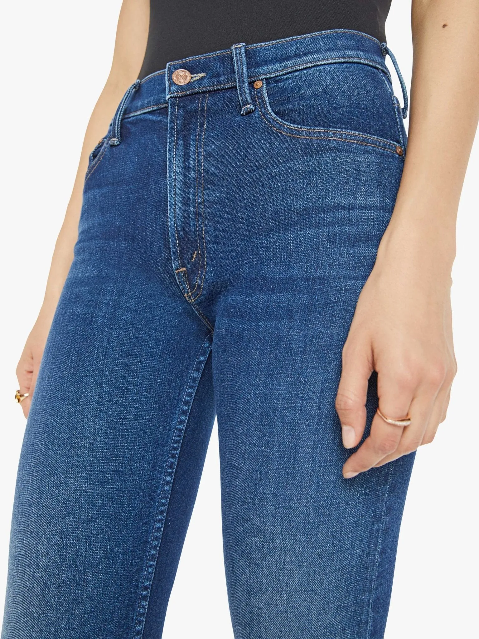 Mother - These Boots Are Made for Walkin' Mid Rise Rider Flood Straight Leg Jean