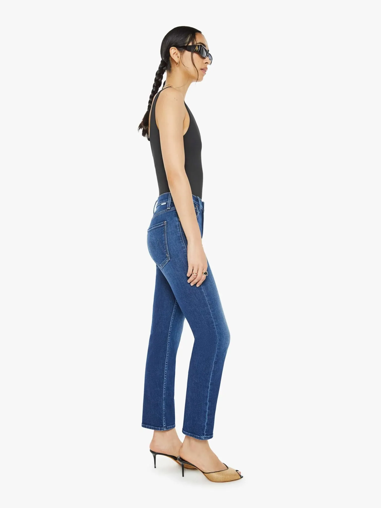 Mother - These Boots Are Made for Walkin' Mid Rise Rider Flood Straight Leg Jean