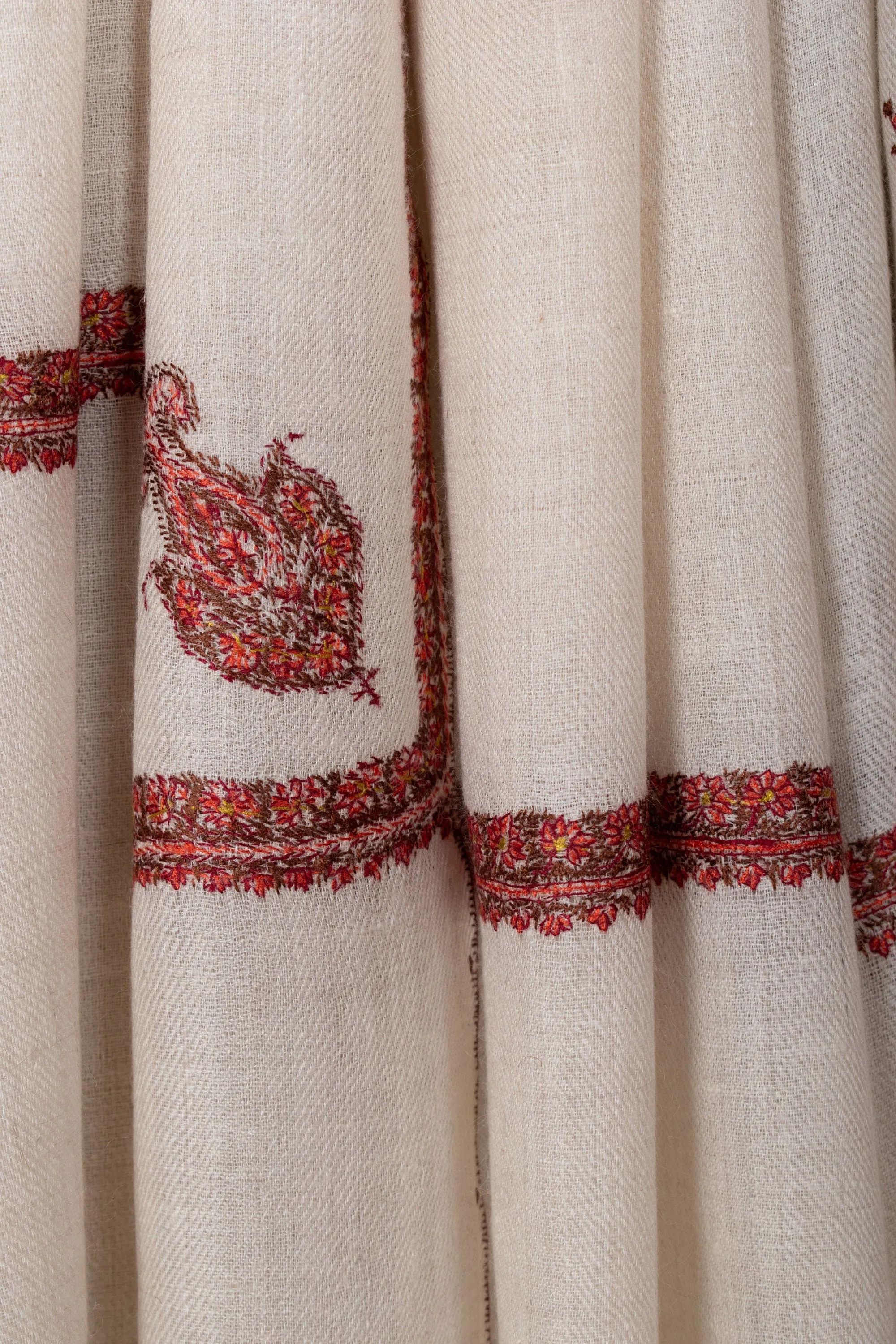 Mother's Day Sabeera Embroidered Shawl, Pure Pashmina Wrap, Very Soft, 40x80"