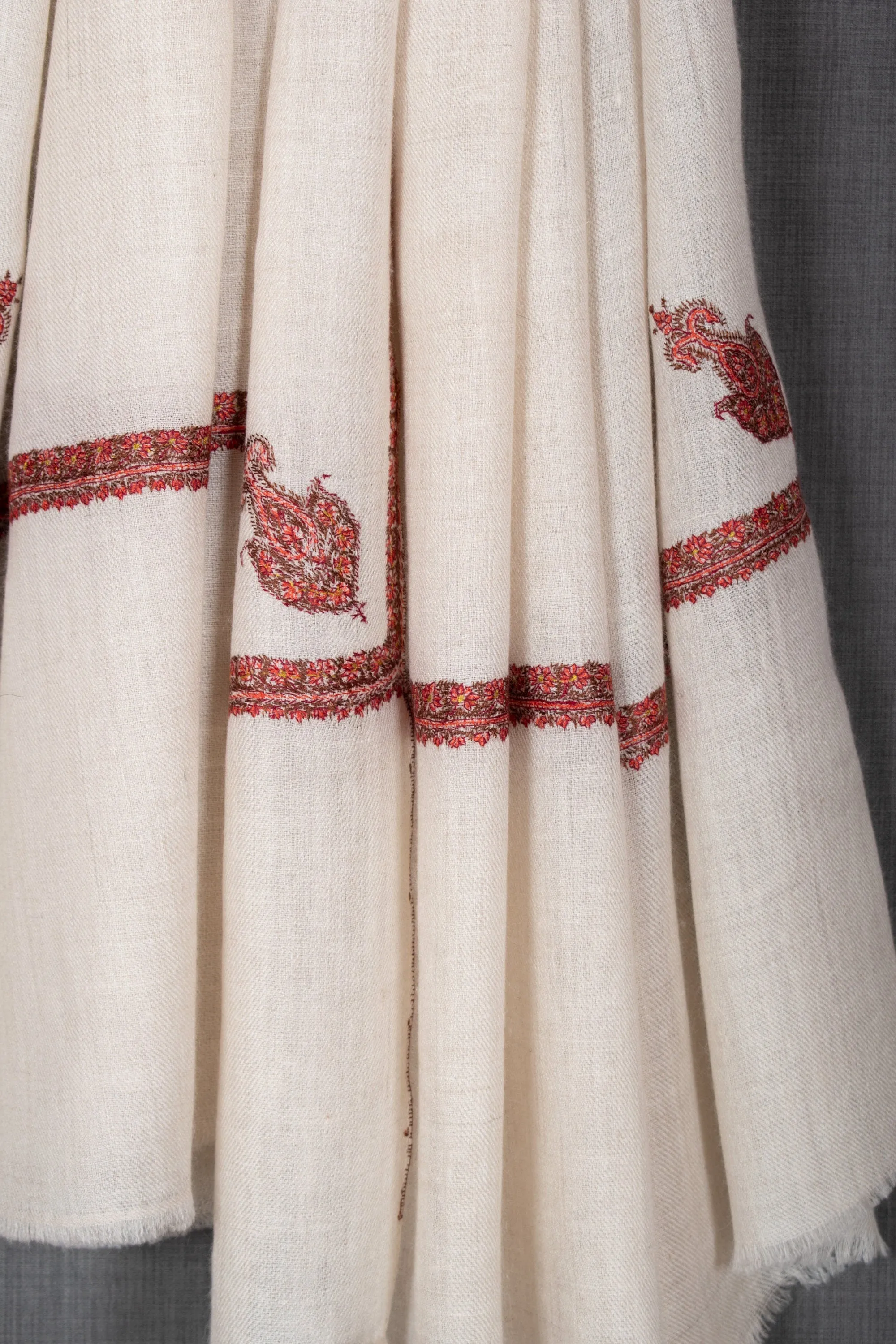 Mother's Day Sabeera Embroidered Shawl, Pure Pashmina Wrap, Very Soft, 40x80"
