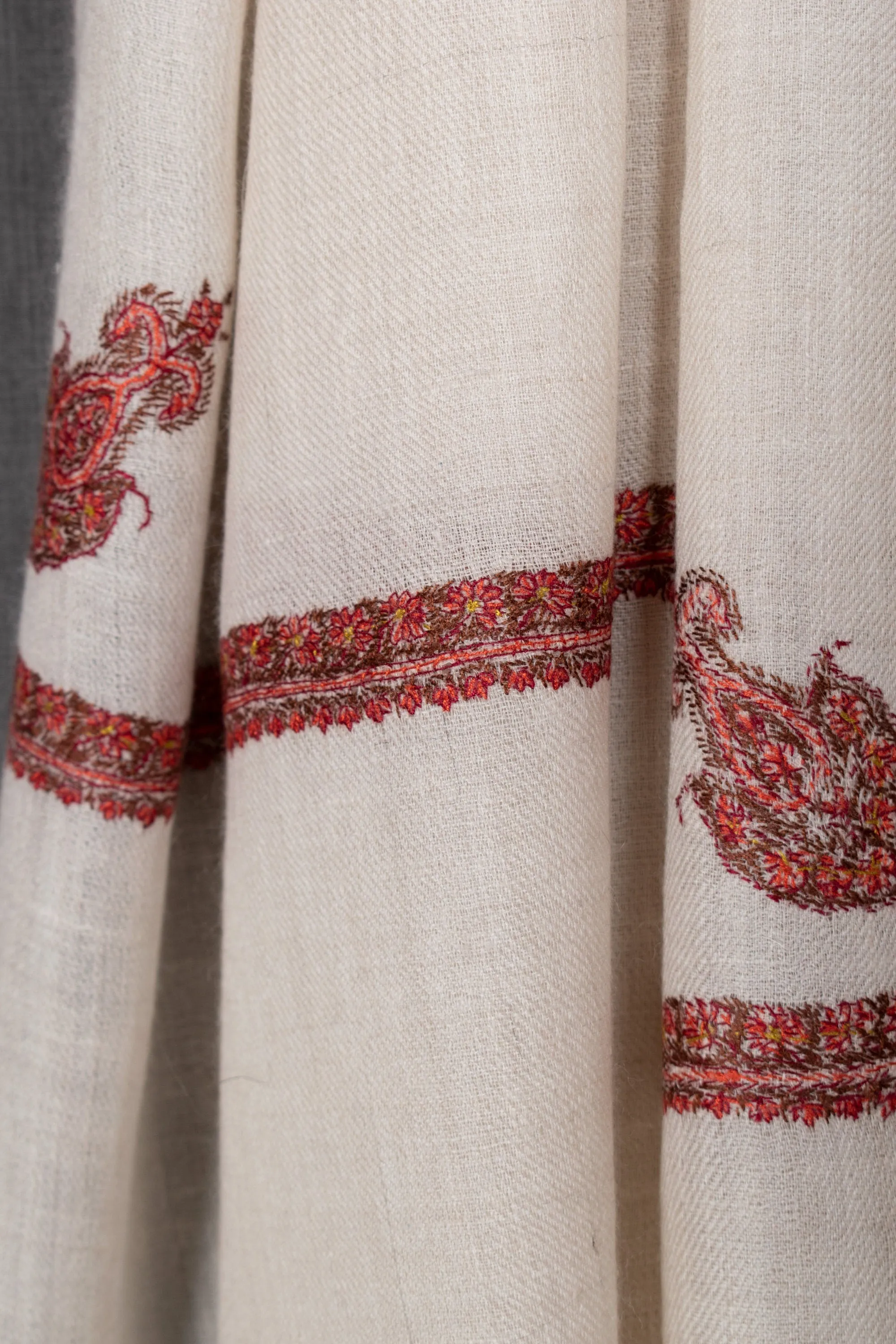 Mother's Day Sabeera Embroidered Shawl, Pure Pashmina Wrap, Very Soft, 40x80"
