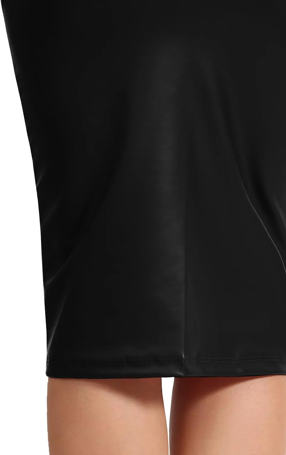 NE PEOPLE Women's Midi Skirt  Stretch Knit Bodycon Slim Fit Office Elastic Waist Pencil Solid Skirt Made in USA