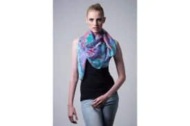 Nine Yaks Blue Silk Scarf